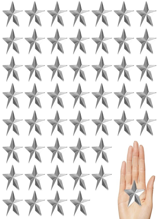 Gallipower 50Pcs Unfinished Metal Star for Home Decoration,Hanging Wall Decor for House,Outdoor Star Wall Decor,Barn Stars for Outside,Silver Stars for Home Walls Decoration(1.96in) - Image 1